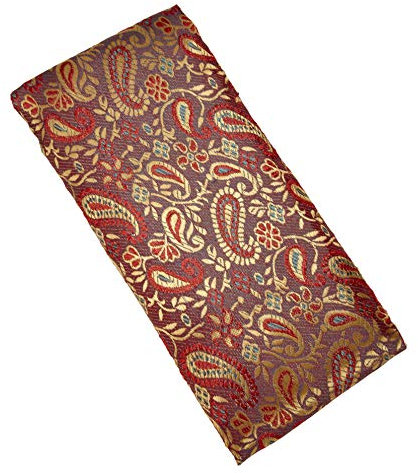 Blue Dove Yoga Damen Madurai Augenkissen in Brokat-Seidenbezug, Rot/Blumenmuster, Einheitsgröße