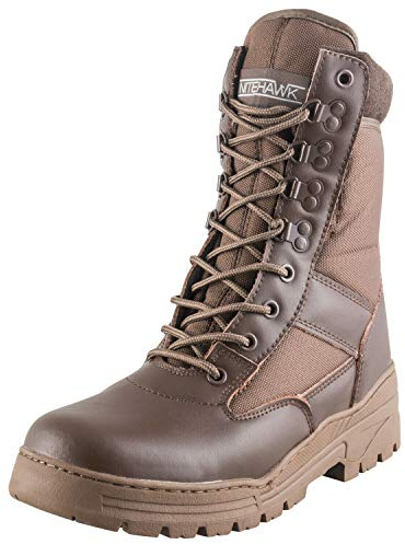 NITEHAWK Army/Military Patrol Brown Leather Combat Boots Outdoor Cadet Security
