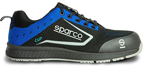 Sparco Teamwork Scarpa Antinfortunistica Da Lavoro-Bassa per UOMO E DONNA-CUP-S1P SRC, Botas de Seguridad y contra Incendios Unisex Adulto, Nero/BLU, 40 EU