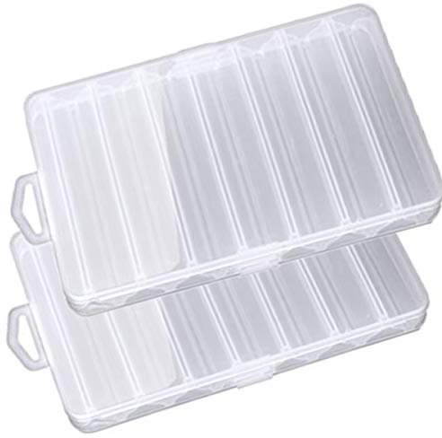 Angelkoffer,Biluer 2PCS Doppelseitige Köderbox Angelbox Lure Box Wasserdicht Angelzubehör für Angelköder Angelhaken Angelgewichte 14 Fächer