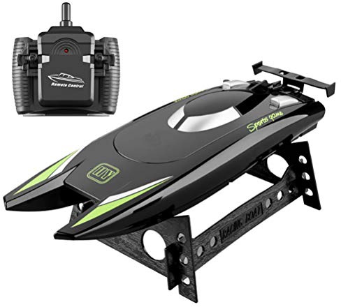 Bateaux RC pour Enfants Adultes 30KM / H Bateau de Course à Grande Vitesse 2 canaux 2.4G Bateaux télécommandés Radio pour Bateau de Course en Piscine