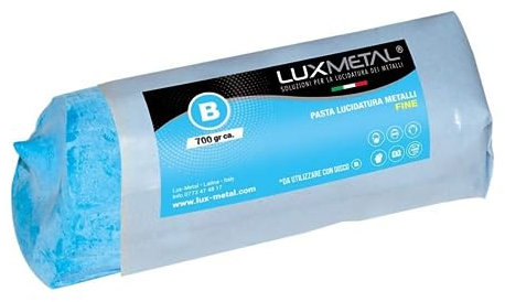 Lux Metal - Polierpaste Blau 700 g Fein Mittel Schleifpaste Für spiegelnden Glanz Auf Edelstahl, Aluminium, Eisen, Messing, Chrom, Holz, Marmor und Weitere Metall - Perfekt Zum Polieren von Messern