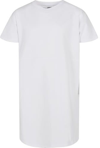 Urban Classics Vestido de Camiseta orgánico Extragrande para niña, Blanco, 146/152 cm