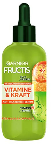Garnier Siero rinforzante per capelli sottili e fragili, cura dei capelli contro la perdita dei capelli, con vitamina C e arancio sanguigno, vitamine e forza di frutta, 125 ml
