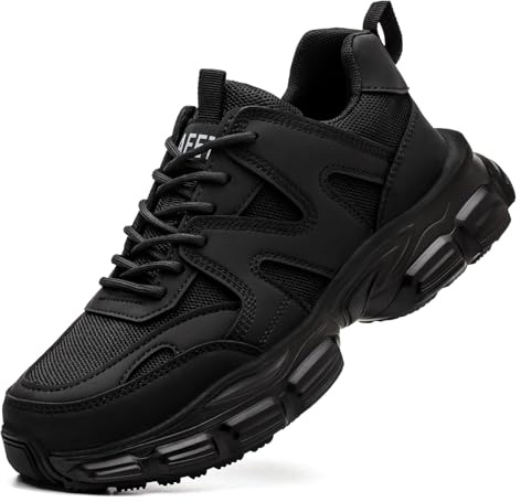 Steel Toe Shoes for Women Men Wide Non Slip Composite Work Sneakers Indestructible Comfortable Safety Tennis Shoes Lightweight Breathable Construction Sneakers Puncture Proof Ergonomic Design