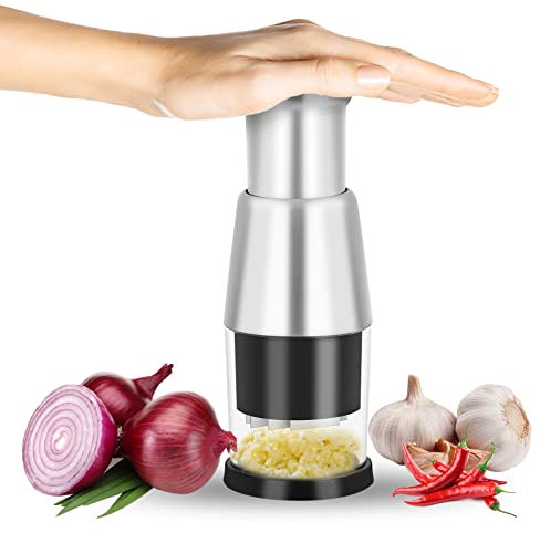 Dokeno Schiaccia Aglio Acciaio Inoxb, Tritacarne Zenzero, Spremi Aglio Inox, Taglia Cipolle Manuale, Affetta Aglio, Manuale Schiaccia Aglio, Tritatutto Per Aglio, Peperoni, Cipolle, Nero