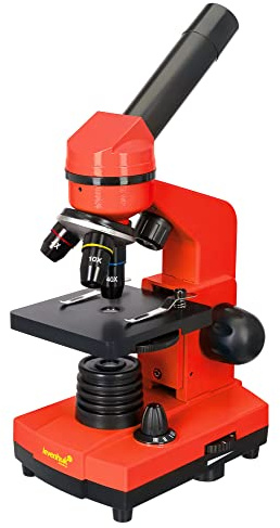 Levenhuk Rainbow 2L Orange Home Lab Kit STEM per Bambini con Microscopio Biologico Portatile 400x, Guida Agli Esperimenti Illustrata a Colori, Campioni Preparati e Strumenti Scientifici (IT)