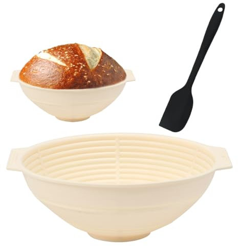 XPEX Cestino Da Lievitazione Rotondo Per La Cottura Del Pane - Pieghevole In Silicone Con Raschietto