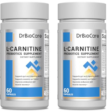 DrBioCare L-Carnitine Probiotics Supplement, Contains L-Carnitine, Probiotics, Green Coffee Powder, Yerha Mate Extract, Garcinia Cambogia Extract, Vitamin B Complex,Vitamin A,Vitamin C 120 Capsules
