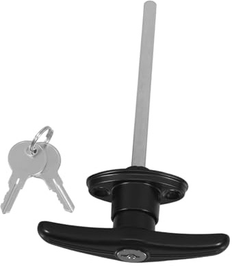 DECOMELODY Serratura con Maniglia T per Garage Finitura Zincata Resistente Agli Agenti Atmosferici Maniglia Bloccabile Sostitutiva per Porte Esterne Adatta Fienili e Veicoli Ricreazionali