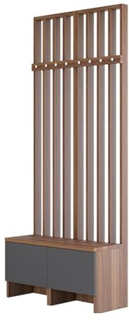 CJWKXQOL Meuble d'entrée Vestiaire, Armario Recibidor Entrada, Vestiaire avec Banc, pour Couloir, Séjour, Chambre(Walnut,80x37x200cm)