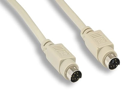 KENTEK 6 Feet FT Mini DIN8 Imagewriter II Printer Cable Cord 28 AWG Molded Serial RS-232 MDIN 8 Pin Male to Male M/M
