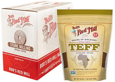 Bob's Red Mill Teff Flour, 567G - Non GMO, Whole Grain, Vegan, Kosher