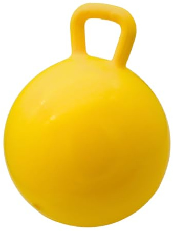 PFIFF 103033 - Palla gonfiabile per cavalli, giocattolo per cavalli, palla con pompa ad aria, 50 cm, colore: Giallo