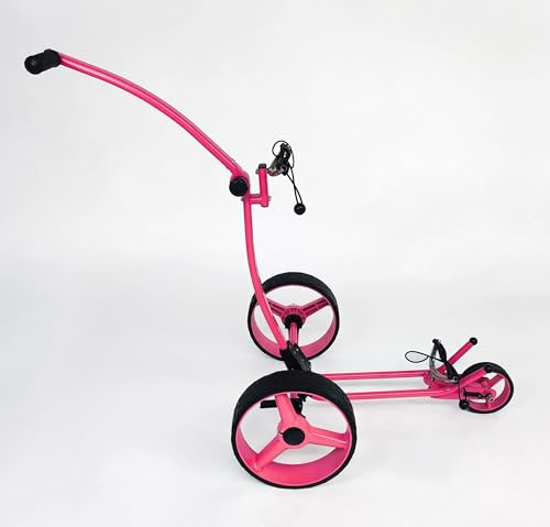 Yorrx Slim Lion Pro5 Plus – Carro de golf ligero de aluminio económico con amplio equipamiento (rosa)