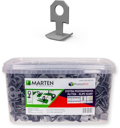 MARTEN Kakelreservclips för Nivelleringssystem Kilar Kakel Tjocklek 7-15 mm Kakel Läggningshjälp Fogbredd 1mm 1,5 mm 2mm 3mm Tång (1,5MM, 900 Clips (PRO_MLS))