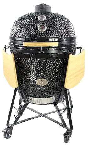 YNNI - Alimentador de chips XXL negro de 27.5 pulgadas para horno Kamado Basic Grill para barbacoa, incluye carrito TQ0C27BL