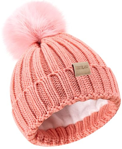 Tontuland Bonnet Pompom pour Enfants, idéal pour Les garçons et Les Filles, doublé de Polaire, pour Les Enfants de 3 à 9 Ans