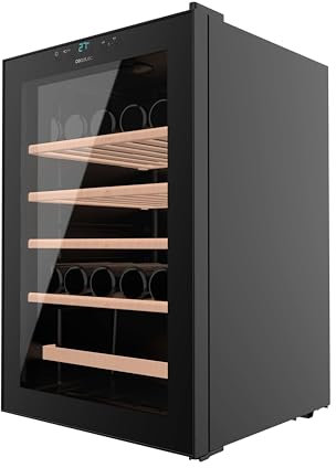 Cecotec Cave à Vin 48 Bouteilles Bolero GrandSommelier 4850 Black Compressor, Réfrigérateur à Vin, Système Compresseur, Haute Performance, Température Réglable et Éclairage LED Intérieur, Design Noir