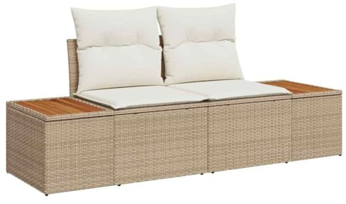 vidaXL Trädgårdsoffa Beige 184 x 62 x 85cm konstrotting