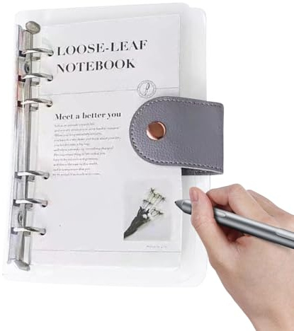 A6 Planner Binder - Transparent 6-Ring A6 Planner | Planning Notebook for Task Health, Travel, Study, Cleaning, Reading, Workout, Organizer, Home, Mental, Vacation and Birthday Party