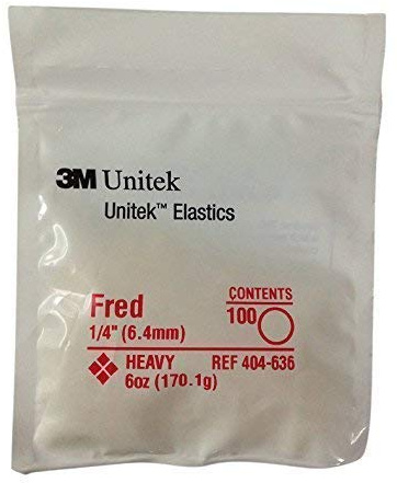 3M Unitek Multifunktionella gummiband, 1/4 tum stark (6,4 mm) Fred