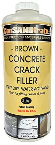 ConSandtrate Concrete Crack Filler - Brown - 3 lb. (Single Bottle) for Filling in Concrete Cracks on driveways, walkways and patios.