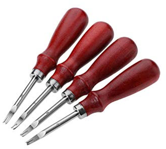Artibetter 4 stücke Leder Rand beveler Handwerk Rand Leder schäl praktische DIY schäl schäl schneidwerkzeug (0 8mm + 1mm + 1 2mm + 1 5mm)