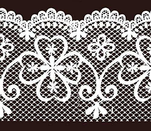 Dundee Deco MGAZB6001 Frise de Papier Peint, Frise Murale, Bordure de papier peint autoadhésif autocollant pour fenêtre, mur Motif treillis Blanc 10 m x 10 cm