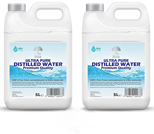 Distilled Water 100% Pure Premium Quality - Ideal for CPap, Irons, Humidifiers, Cleaning, Engines and more - Made in the UK (10 Litre)