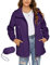 Rapbin – Manteau de pluie imperméable à capuche, léger, coupe-vent, pliable, pour femme, violet, S