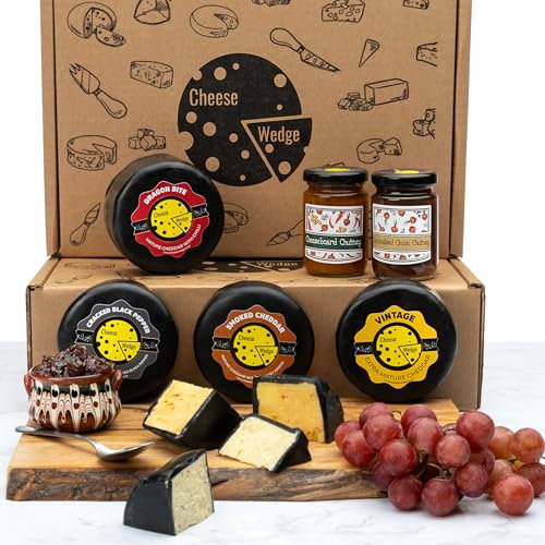 Premium Gift Set | Cheese & Chutney Gift Box | 4 Luxury Truckle Cheese Selection & 2 Artisan Chutneys