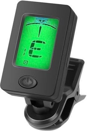 Aomig Universal Clip-on Stimmgerät Akkurate Tuner für alle Instrumente, Gitarre, Bass, Violine, Ukulele, Chromatisches Clip-On Gitarrenstimmgerät Aufheben Akustikgitarren Stimmer (Batterie inklusive)