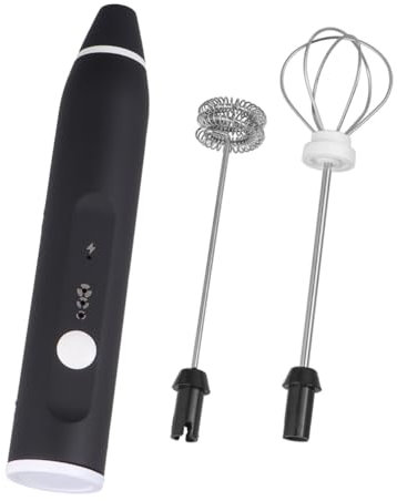 Garneck Frusta Ricaricabile Usb 2 in 1, Mescolatore Elettrico Per Uova e Schiumatore Latte a 3 Velocità, Batteria Integrata, Per Preparazioni Casalinghe