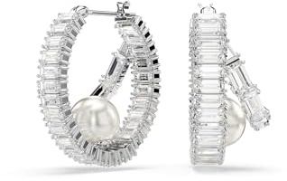 Ariana Grande Collection, transparent kristall och pärlor, rodiumfinish, är en del av Ariana Grande smyckeskollektion, halsband, örhängen och armband, One Size, Kristaller och zirkoniumoxid