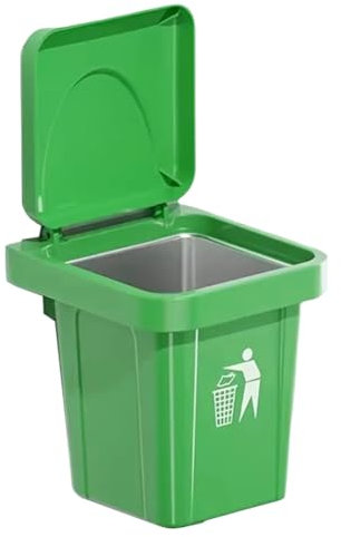 Faeymth Wandaschenbecher Aus Edelstahl mit Deckel, Mülleimer-Form, für Badezimmer, Wohnzimmer, Flugasche-Sicher, Schlagfrei, Badezimmer B