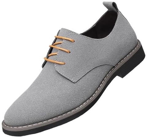 Vintage-Style Semi-Brogue Oxfords for Charity Balls, Tea-Core Leather That Develops Unique Patina with Wear(Gray,9.5)