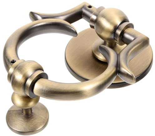 HORIALENCE Battente per Porta Sicurezza Ingresso Colore Oro in Lega di Zinco e Design Classico Europeo, Facile da Installare Impugnatura Ergonomica per Decorazione Casa