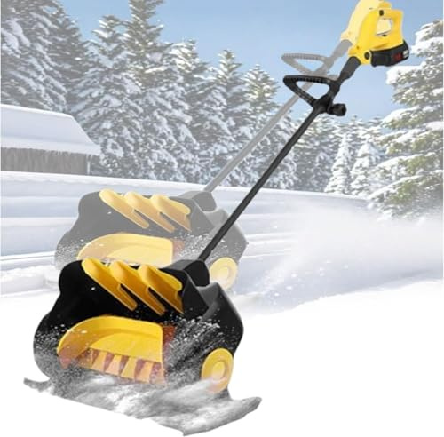 Pala de Nieve Pala Quitanieves Eléctrica De Mano, Soplador De Nieve Inalámbrico, Herramienta De Eliminación De Nieve Estable Y Eficiente con Batería Y Cargador Rápido(2xbattery)