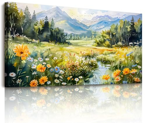 hyidecorart Cuadros Decoracion Salon Modernos, Lienzos Decorativos Grandes, Naturaleza Decoración Montaña Paisajes, Pinturas Artística Dormitorios Pasillos Habitación Comedor Pasillos 50x100 cm