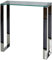 Cortesi Home Forli Konsolentisch, klein, modernes Glas und Edelstahl-Finish, 71,1 cm breiter Akzent, silberfarben und transparent