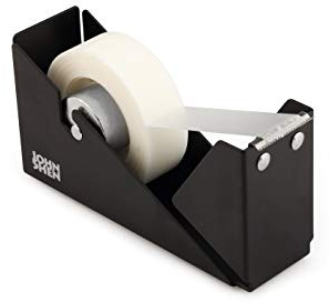 SENTISINA Tape Dispenser, Full Metal, Iron, Table Dispenser, Tape Dispenser for Table, Tape Cutter in Modern Design, Tape Cutter, Home Accessories, Tear-Resistant (Black)
