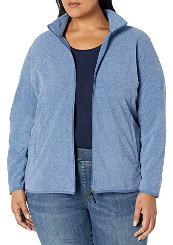 Amazon Essentials Women's Classic-Fit Full-Zip Polar Soft Fleece Jacket, Blue Heather, X-Large