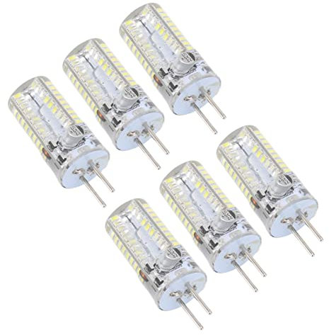 6 Stück GY6.35 LED-Birnen, LED-Birnen, 5 W AC 12 V, Warmweiße Birnen, 2700 Bis 3000 K, Weiße 6000 Bis 6500 K, 500 Lm, 72 LED-Glühlampen für das (Reines Weiß)