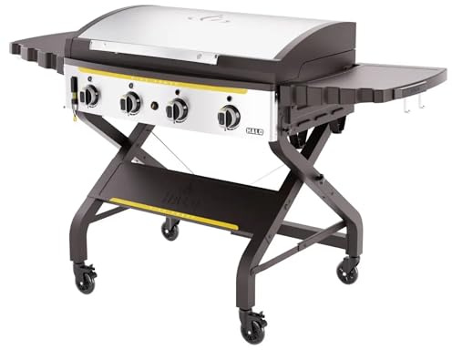 HALO Elite4B Outdoor Griddle | 4 Burner, 8 Cooking Zones | 720 sq. in. (36″ x 20″) Wind-Proof Cooking Surface | Propane Gas Grill | HZ-1001-XNA