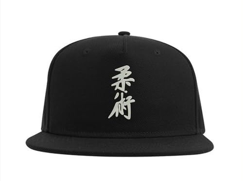 Lauthings Jiu Jitsu Kanji Japan Sport Snapback Casquette Brodée Fullcap Hommes Chapeau Noir, Noir , Taille unique