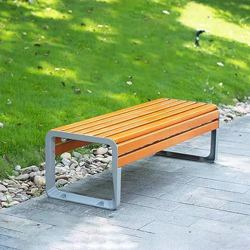 SORVA Gartenbank aus Holz für den Außenbereich, Parkbank, Terrassenbank ohne Rückenlehne für Park, Hof, Veranda, Rasen, Balkon, Hinterhof, 2–3-Sitzer-Bankstuhl (Größe: 150 x 50 x 42 cm)