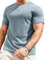 Meilicloth Mens T Shirt Short Sleeve Tshirts Plain Solid Basic Sportwear Casual Crewneck Pullover Top Muscle Tee Textured Shirt Blue Large