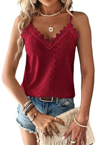 Haibang Chic och elegant sommarlinne dam camisole spets ärmlös spaghettiband topp sexig lös tröja ögla broderi camisole mode casual tanktoppar