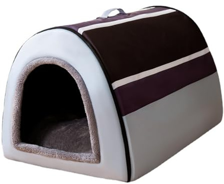 HoveeLuty Caseta para Perros de Interior 2 en 1, extraíble, Cama Tipo iglú, Lavable, acogedora, Cueva para Perros con asa, Plegable, Antideslizante, cálida, para Invierno, Ideal para de hasta 5 kg